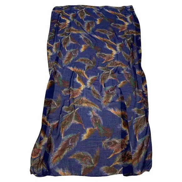 Unbranded Womens Scarf Large Rectangular Royal Blue and Peacock Feathers Lovely - Picture 3 of 12